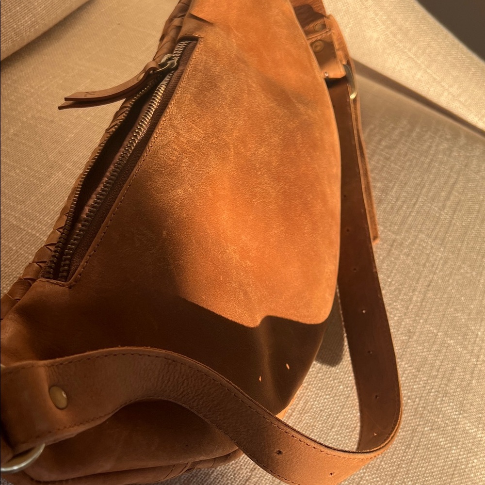Brown Woven Leather Belt Bag - Picture 9 of 9